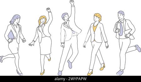 Business People Vector Illustration Set In Flat Design Style Isolated On A White Background. Stock Vector