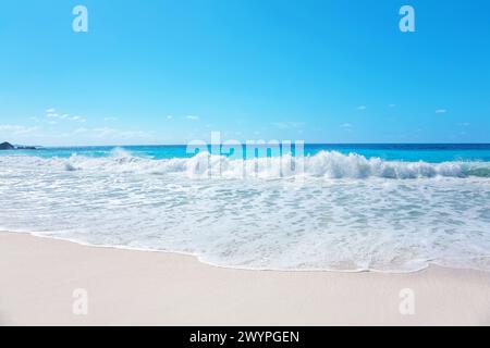 Grand Anse Beach is situated in the east of Island La Digue. Stock Photo