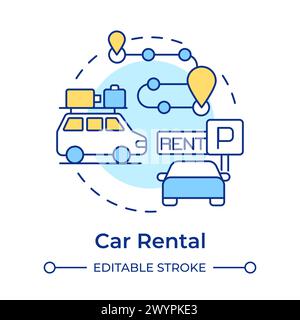 Car rental multi color concept icon Stock Vector