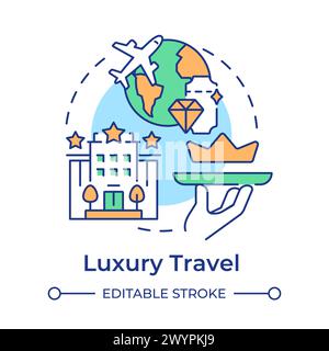 Luxury travel multi color concept icon Stock Vector