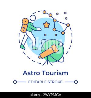 Astro tourism multi color concept icon Stock Vector