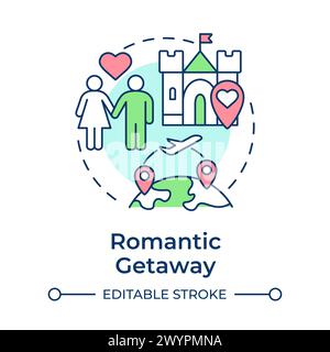 Romantic getaway multi color concept icon Stock Vector