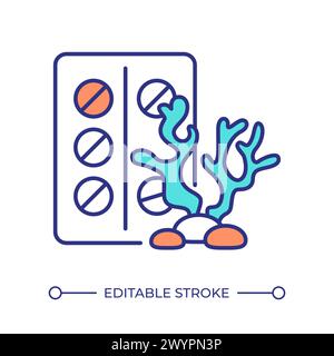 Marine biotechnology RGB color icon Stock Vector