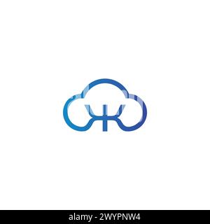 KK Cloud Logo. Letter K Icon. Cloud Logo Stock Vector