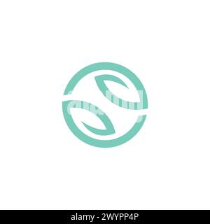 S Circle Logo, S Nature Logo, S Leaf Logo, Leaf Nature Vector Stock Vector