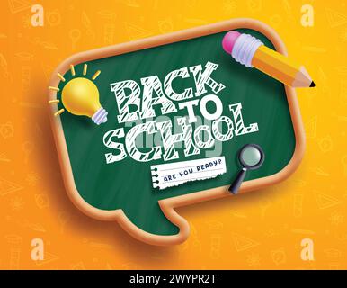 Back to school text vector banner design. Welcome greeting, promotion sale and art school lay out collection with cute animals backpack Stock Vector