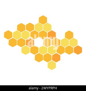 a honeycomb icon on a white background. the design is in a flat style. Vector illustration. Stock Vector