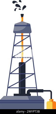 Oil Rig Tower Vector Illustration Stock Vector