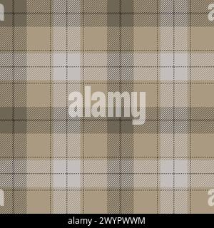 Plaid (tartan) seamless pattern. Brown, tan and gray. Scottish, lumberjack and hipster fashion style. Stock Vector
