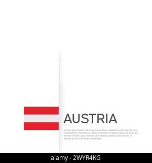 Austria flag background. State patriotic austrian banner, cover. Document template with austria flag on white background. National poster. Brochure Stock Vector