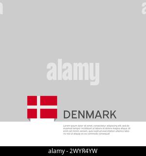 Denmark flag background. State patriotic danish banner, cover. Document template with denmark flag on white background. National poster. Business book Stock Vector
