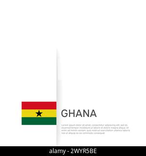 Ghana flag background. State patriotic estonian banner, cover. Document template with ghana flag, white background. National poster. Business booklet Stock Vector