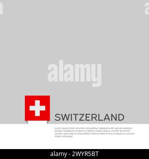 Switzerland flag background. State patriotic swiss banner, cover. Document template, switzerland flag on white background. National poster. Business Stock Vector