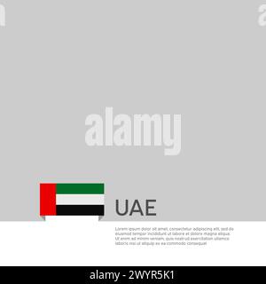 United arab emirates flag background. State patriotic uae banner, cover. Document template, uae flag on white background. National poster. Business Stock Vector