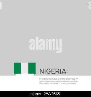 Nigeria flag background. State patriotic nigerian banner, cover. Document template with nigeria flag on white background. National poster. Business Stock Vector