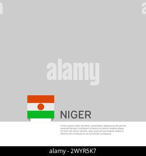 Niger flag background. State patriotic niger banner, cover. Document template, flag on white background. National poster. Business booklet. Vector Stock Vector