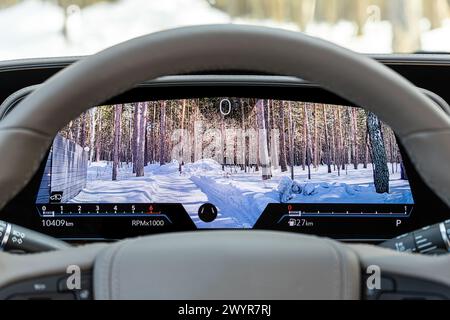 Front view camera on the instrument panel, close-up Stock Photo
