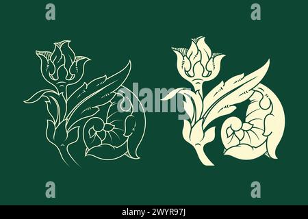 Kbach Khmer vector, Khmer art Stock Vector