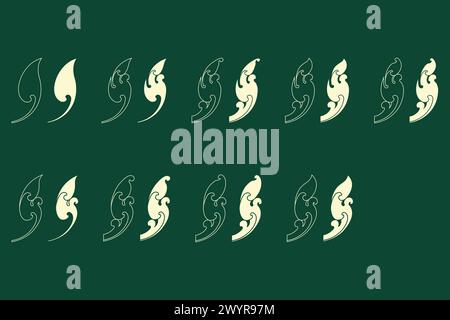 Kbach Khmer vector, Khmer art Stock Vector