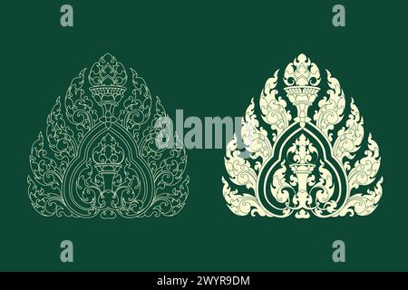Kbach Khmer vector, Khmer art Stock Vector