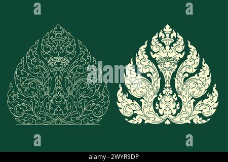 Kbach Khmer vector, Khmer art Stock Vector
