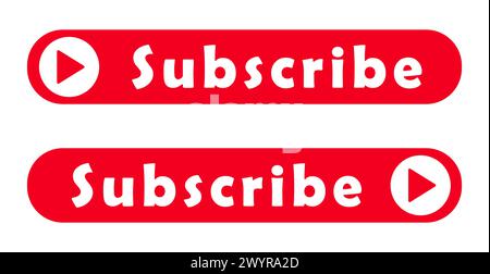 Red subscribe button icon vector illustration. Stock Vector