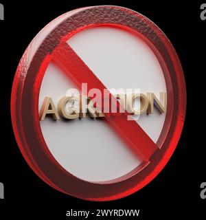 Beautiful abstract illustration Aggression Forbidden, prohibiting sign ...