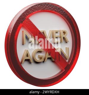 Beautiful abstract illustration Never again Forbidden, prohibiting sign ...