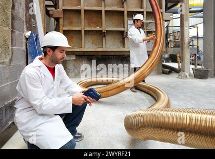 Horizontal fire resistance test furnace, Technology Research Center, Tecnalia Construction, CIDEMCO-Tecnalia Research & Innovation, development of new products and innovative solutions through research and innovation in different fields of activity as materials and sustainable chemistry, energy efficiency of buildings, rehabilitation and safety, Azpeitia, Gipuzkoa, Euskadi, Spain. Stock Photo