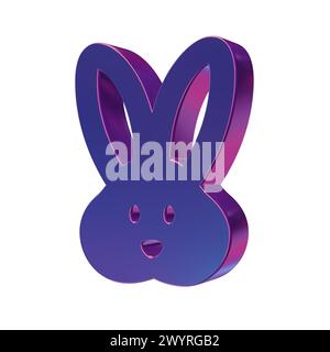 Beautiful abstract illustrations Blue Rabbit symbol icons Stock Photo