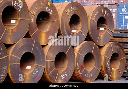 Steel sheet rolls. Bilbao. Spain. Stock Photo