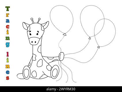 Tracing lines worksheet for kindergarten and preschool kids for ...