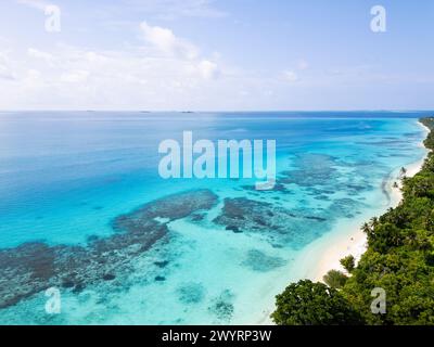 Aerial View Of The Dhigurah Island In The Maldives Famous For Its Long 