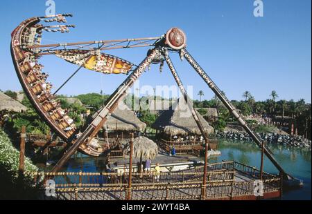 Kon-Tiki Wave. Polynesian area. Universal Port Aventura theme park. Tarragona. Catalonia. Spain. Stock Photo