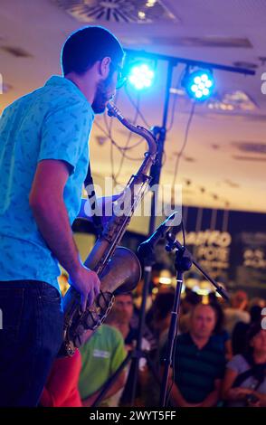 Music, Gastro Pote, San Martin market, Donostia, San Sebastian, Basque Country, Spain. Stock Photo