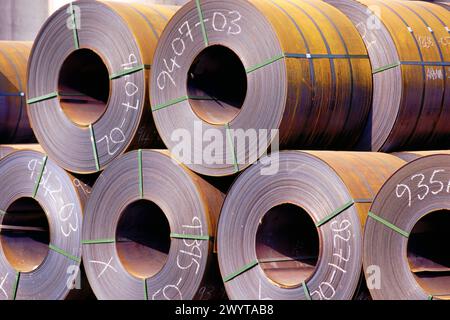 Steel sheet rolls. Bilbao. Spain. Stock Photo