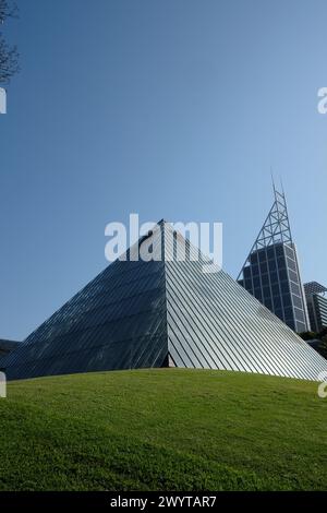 The Pyramid Glass House in the Royal Botanic Gardens Sydney photographed shortly before demolition. Stock Photo