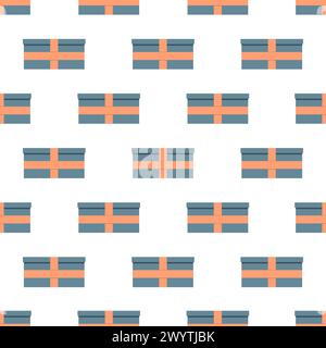 Seamless pattern with gift boxes on white background. Vector illustration Stock Vector