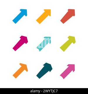 Set of multicolored various arrows. Vector illustration Stock Vector