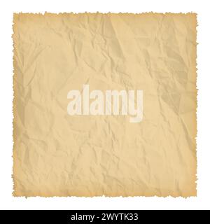 Old paper with burnt edges isolated on white background with place for your text. Vector illustration Stock Vector