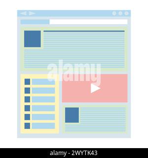Flat website template, web design technology. Vector illustration Stock Vector