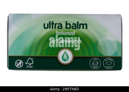 pack of ultra balm lotioned tissues by Sainsburys isolated on white background Stock Photo