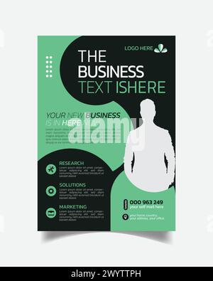 Modern Small Business Leaflet or Creative Business Flyer Template Stock Vector