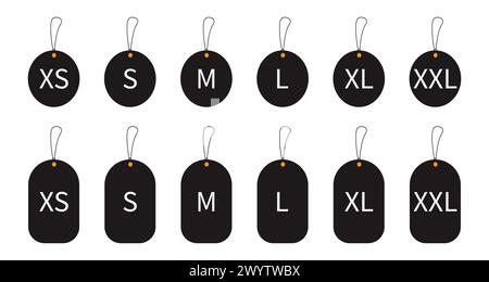 Clothes sizes sign XS S M L XL XXL. Label icon vector Stock Vector ...