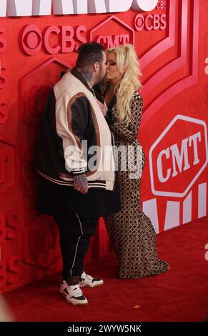 Austin, Usa . 07th Apr, 2024. Jelly Roll and Bunny XO attends the CMT Awards in Austin, Texas on April 7, 2024. (Photo by: Stephanie Tacy/SIPA USA) Credit: Sipa USA/Alamy Live News Stock Photo