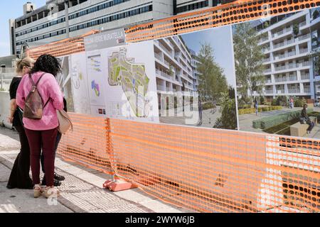 Roma, Italia. 08th Apr, 2024. demolizione dell'ex centro direzionale Alitalia nella zona di Muratella a Roma, Luned&#xec;, 08 Aprile 2024 (foto Mauro Scrobogna/LaPresse) the demolition of the former Alitalia business center in the Muratella area of Rome, Monday, April 08 2024 (foto by Mauro Scrobogna/LaPresse) Credit: LaPresse/Alamy Live News Stock Photo