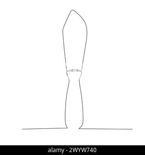 Continuous line drawing of a knife scraper. simple hand drawn style tool illustration. Vector design for industrial theme and concept Stock Vector
