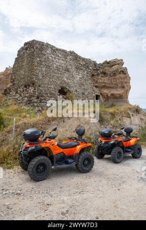 Kos, Greece - May 11, 2023: Quad, popular means of transport to explore the island of Kos. Greece Stock Photo