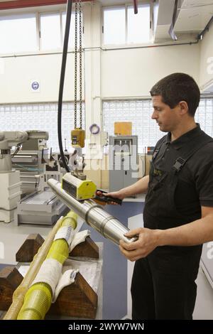 Balance analysis, spindle manufacturing. Mendaro, Gipuzkoa, Euskadi, Spain. Stock Photo