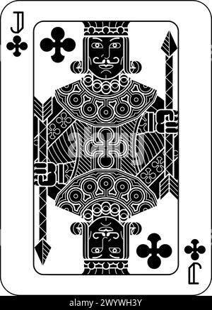 Playing Cards Deck Pack Jack Of Clubs Card Design Stock Vector